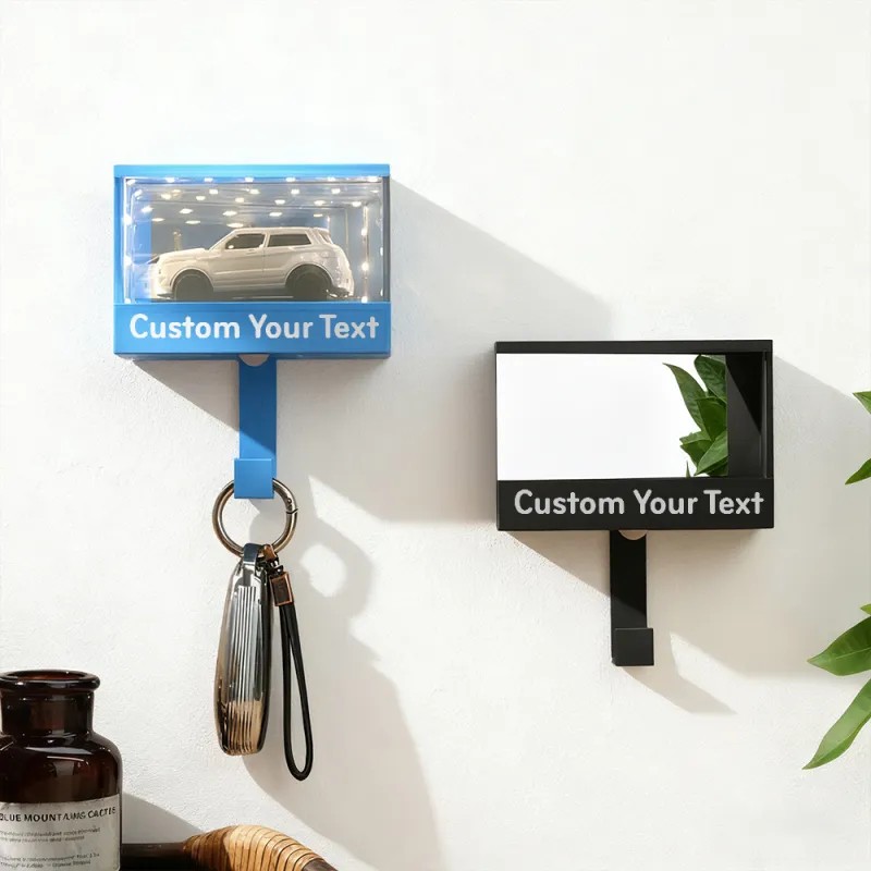 Mini Illuminated Garage Key Holder for 1:64 Scale Cars Wall Mount Display Gift for Car Lovers