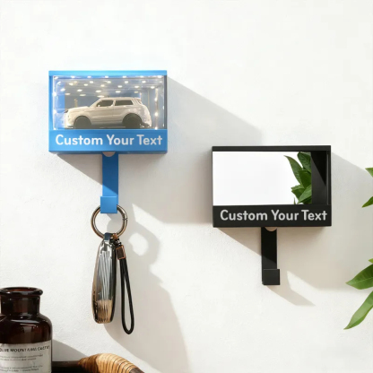 Mini Illuminated Garage Key Holder for 1:64 Scale Cars Wall Mount Display Gift for Car Lovers