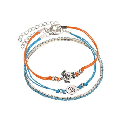 Boho Anklet Turtle Anklet Beach Anklet Ankle Bracelet Set Gift for Women