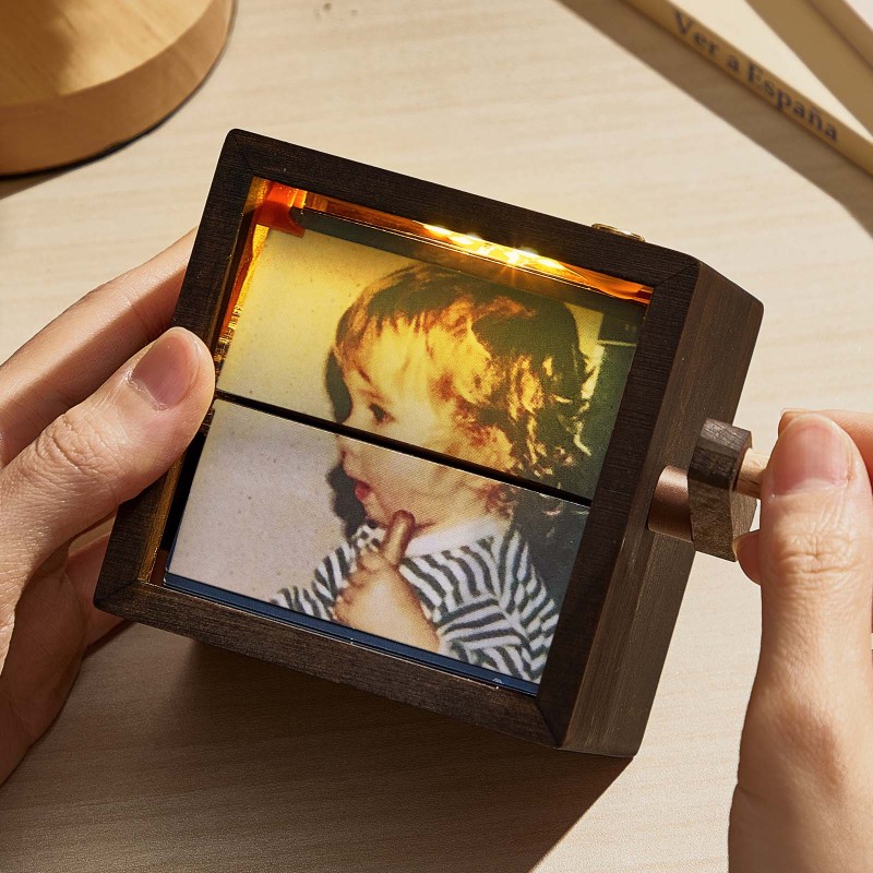 Custom Photo Flipbook Frame Animation Machine Mechanical Hand-cranked Flipbook Box Photo Album Baby Photo Cube Frame Baby's Firsts-pawsmeowz