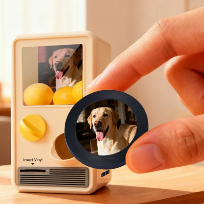 Personalized Music and Photo Music Gachapon Machine Custom Song Mini Record Box Retro Gifts for Pet Lover