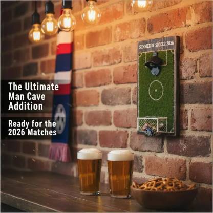 World Cup Creative Bottle Opener, Football Pitch Shaped Fridge Magnet, Home Decor Bar Accessory