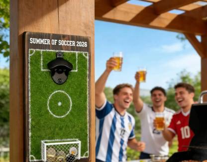 World Cup Creative Bottle Opener, Football Pitch Shaped Fridge Magnet, Home Decor Bar Accessory
