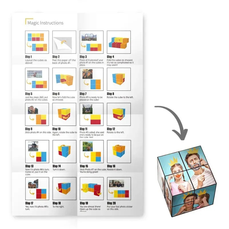 Personalized Folding Picture Photo Frame Rubic's Cube | Father's Day Gifts