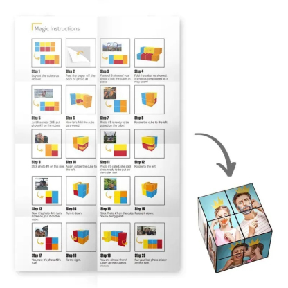 Personalized Folding Picture Photo Frame Rubic's Cube | Father's Day Gifts