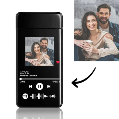 Custom Gift For Dad Custom Spotify Code Lighter Engraved Music Song Photo Lighter