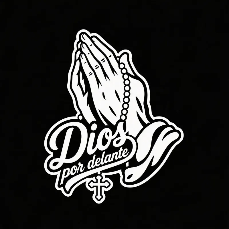 Viral Laser Shine Cross Prayer Hand Car Decal Universal Waterproof Religious Vehicle Great for Auto Body Embellishment Religious Belief