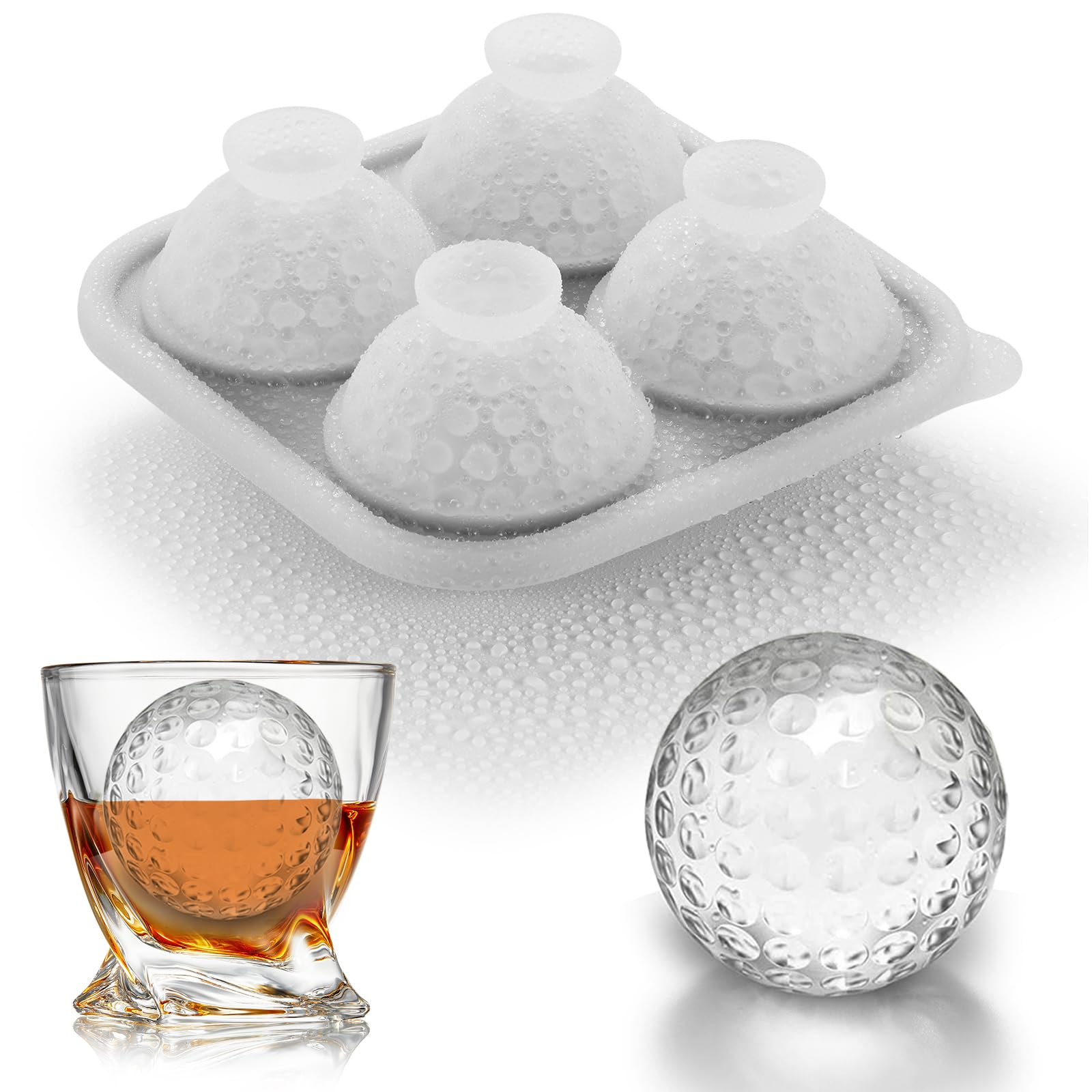 Silicone Soccer Ball Ice Cube Mold Fun Shapes, Novelty Soccer Gifts, 2.2" Large Craft Round Sphere Ice Ball Molds For Game Day, Whiskey, Cocktails, Bourbon