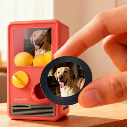 Personalized Music and Photo Music Gachapon Machine Custom Song Mini Record Box Retro Gifts for Pet Lover