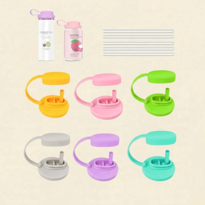 Silicone Soda Can Lid Cover Reusable Spill Proof Soda Can Lids with Straw and Spout Cap for Standard Beverage Beer Juice and Energy Drink Cans Travel & Outdoor Use