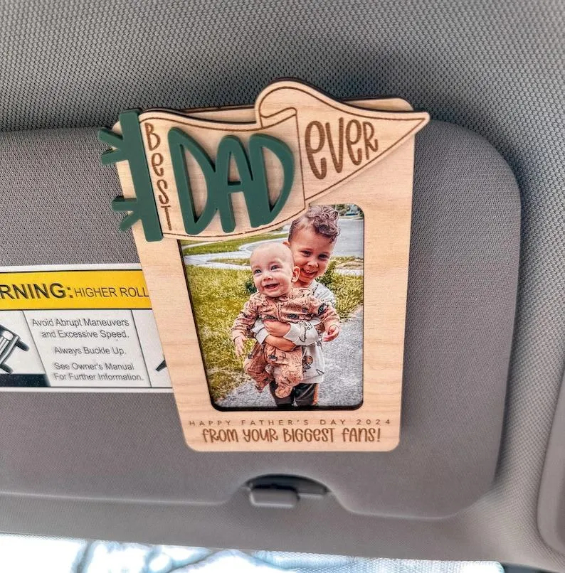 Photo visor clip ,Father's Day gift, Custom photo holder, Photo car visor, Gift for Dad, Gift for Grandpa, Drive Safe