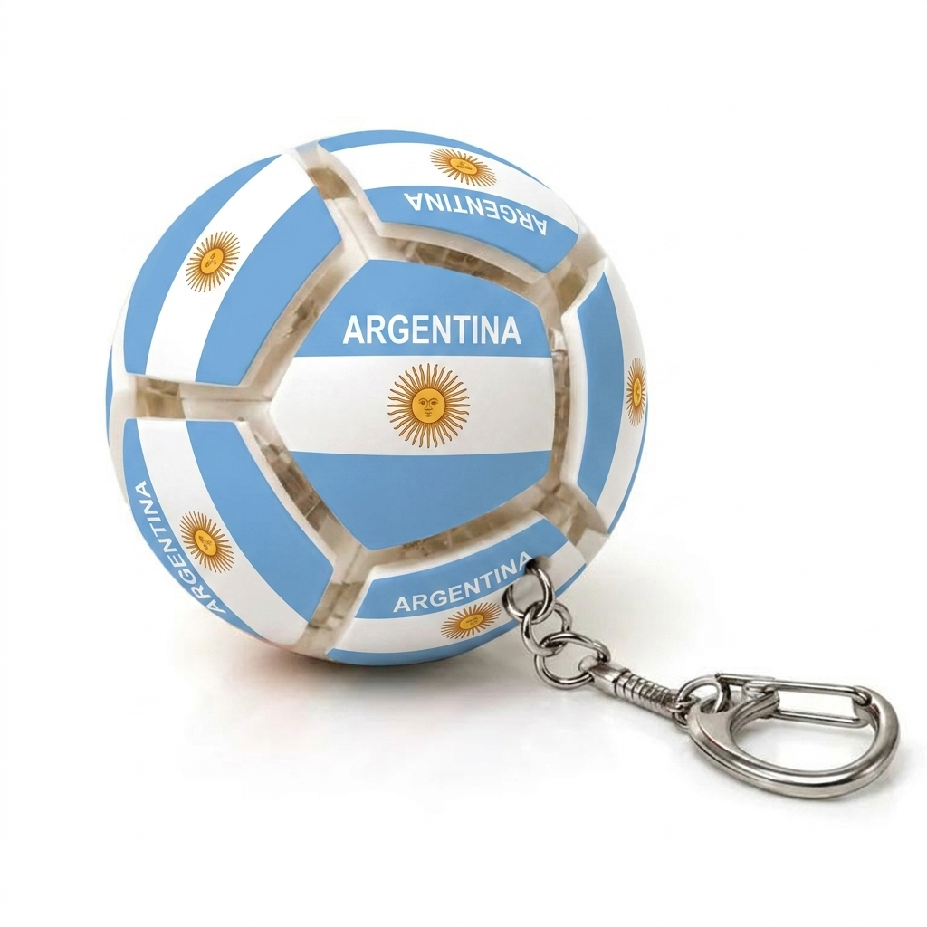 2026 Soccer Flag Soccer Fidget Ball Keychain, 12-Sided Mechanical Clicking Sensory Stress Ball for Adults, Squeeze Stress Relief Balls, Football Key Chain for Keys & Backpack(12 Nation)