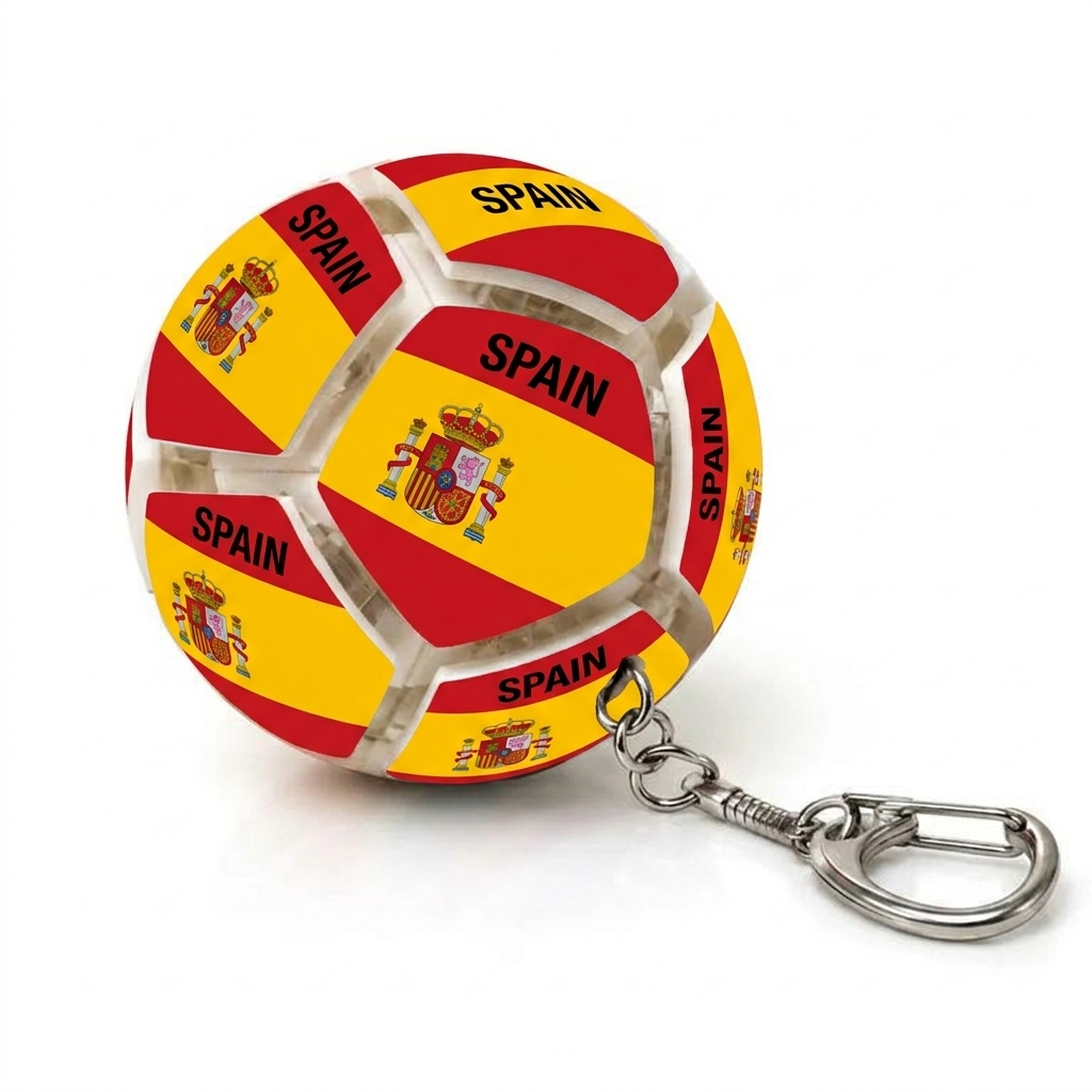 2026 Soccer Flag Soccer Fidget Ball Keychain, 12-Sided Mechanical Clicking Sensory Stress Ball for Adults, Squeeze Stress Relief Balls, Football Key Chain for Keys & Backpack(12 Nation)