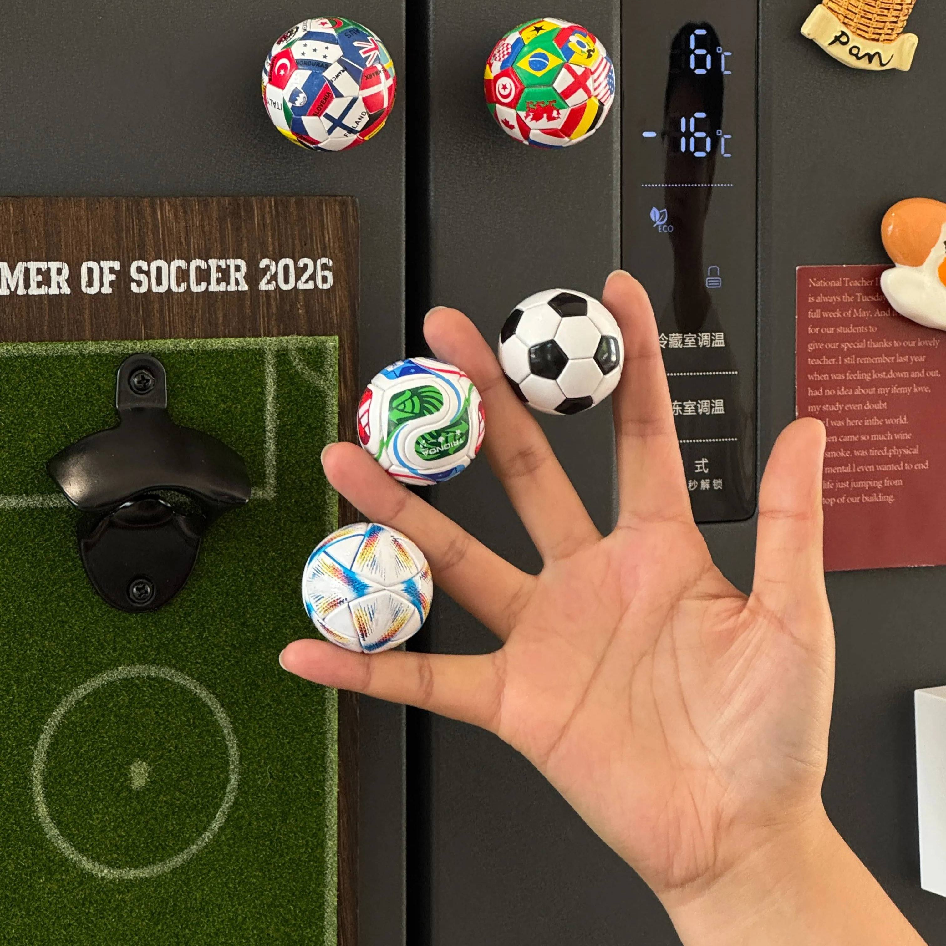 2026 World Cup Country Flags Soccer Fridge Magnets, 3D Decorative Magnets Kitchen Desk Ornament