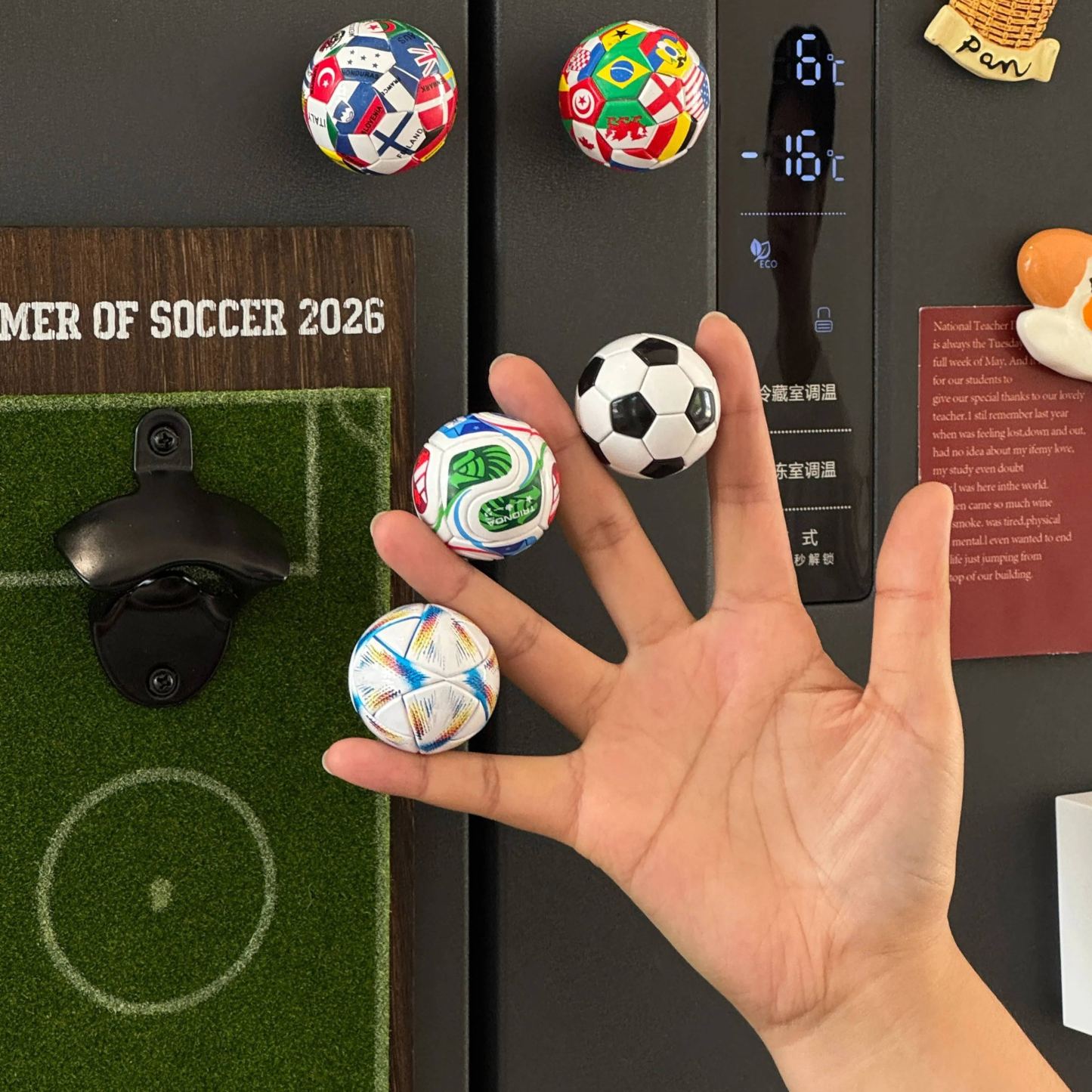2026 World Cup Country Flags Soccer Fridge Magnets, 3D Decorative Magnets Kitchen Desk Ornament