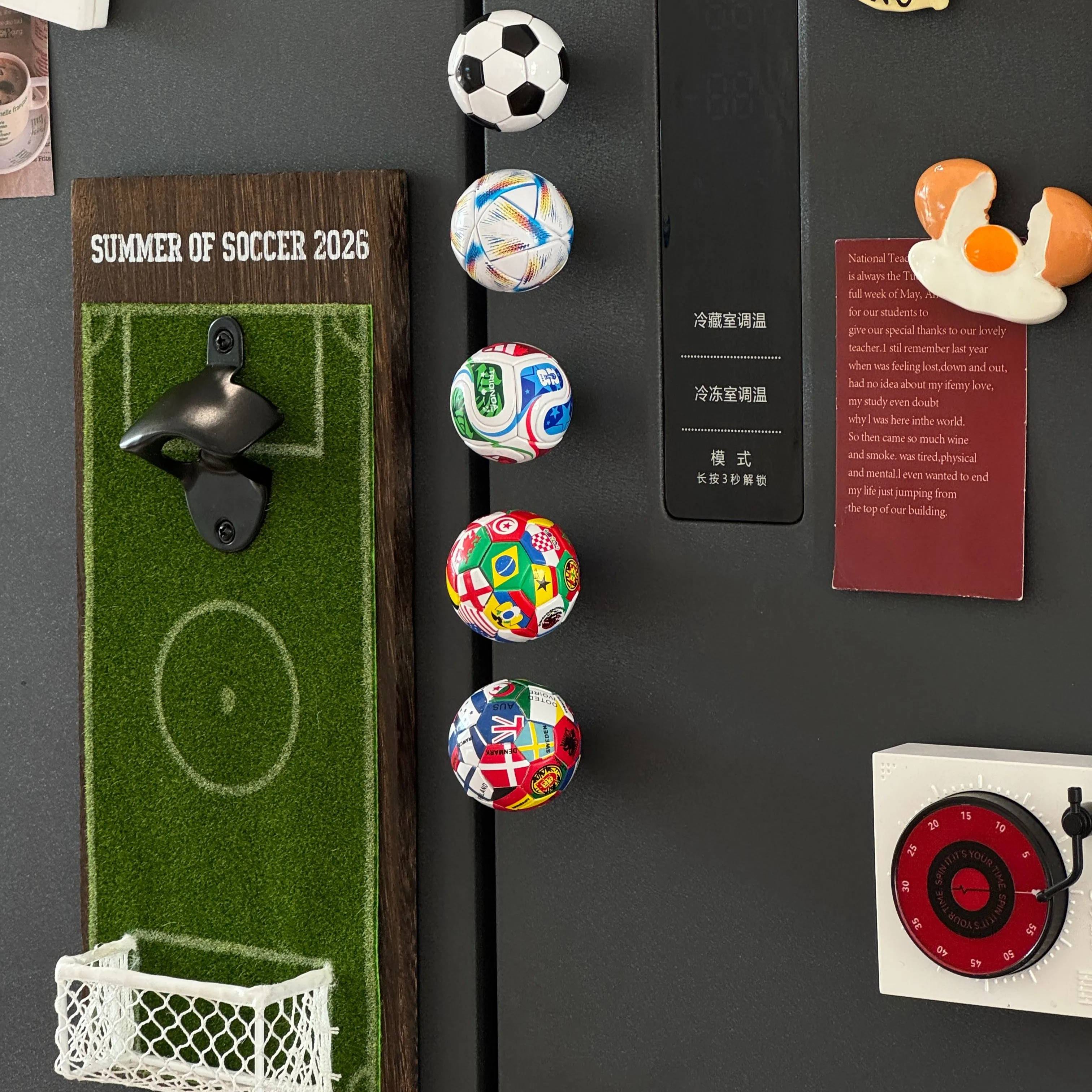2026 World Cup Country Flags Soccer Fridge Magnets, 3D Decorative Magnets Kitchen Desk Ornament