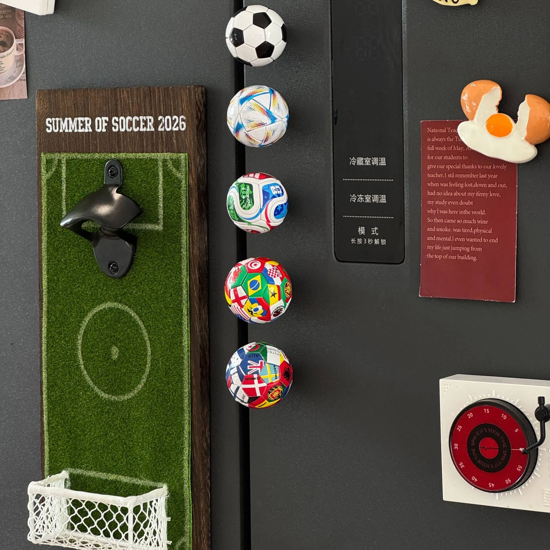 2026 World Cup Country Flags Soccer Fridge Magnets, 3D Decorative Magnets Kitchen Desk Ornament