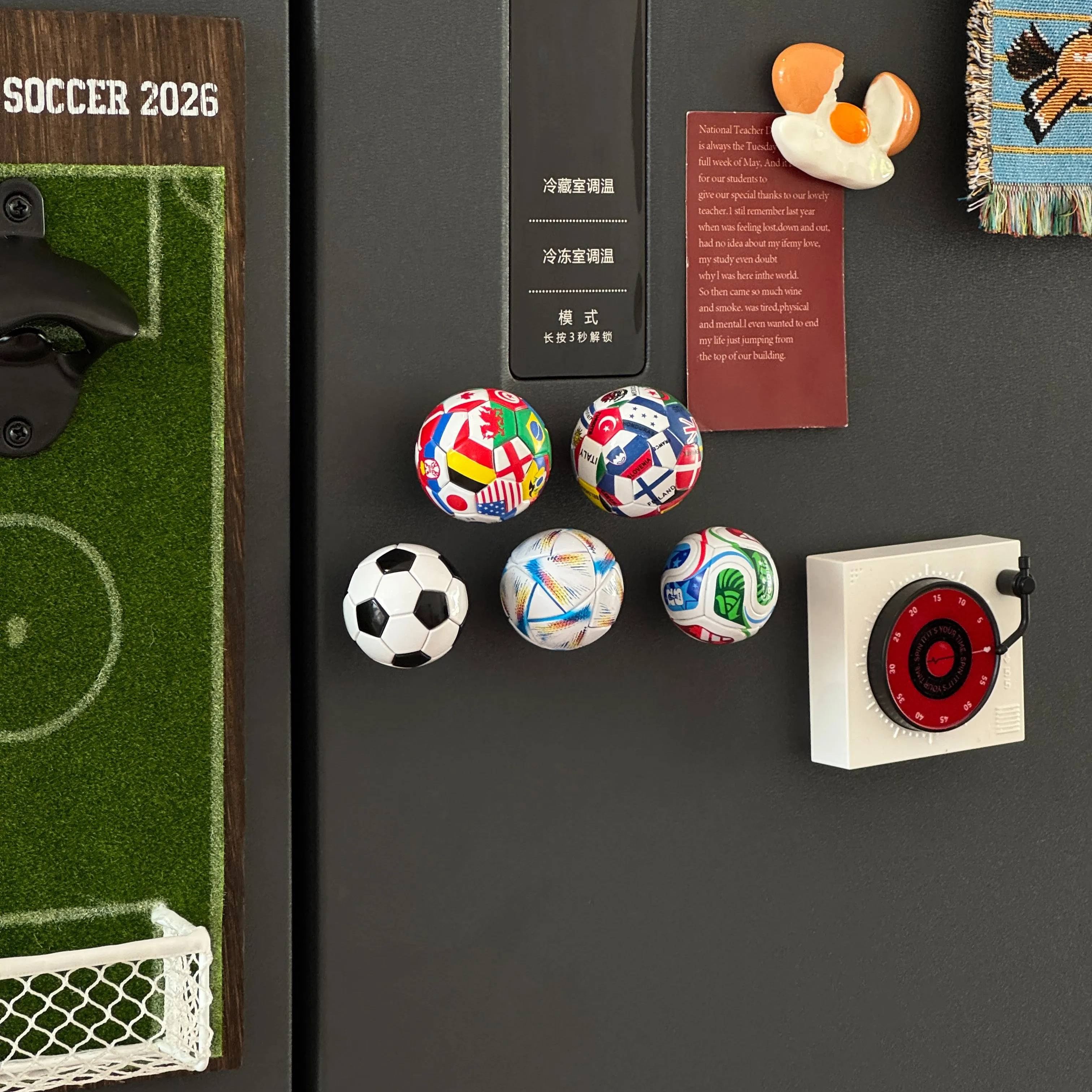 2026 World Cup Country Flags Soccer Fridge Magnets, 3D Decorative Magnets Kitchen Desk Ornament