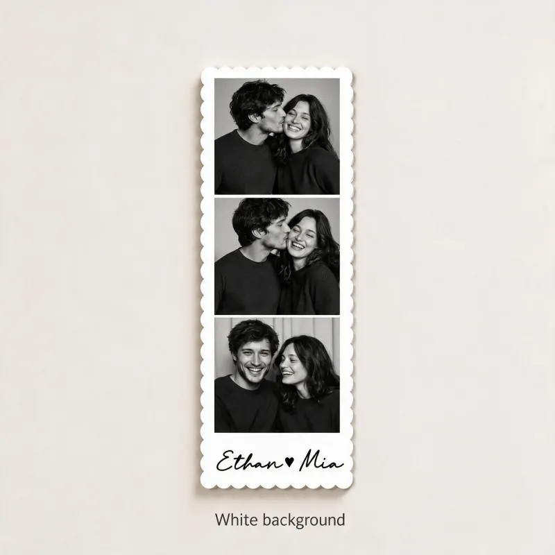Custom Couple Photo Strip Fridge Magnet, Couple Picture Magnet, Anniversary Gift for Couples Romantic Gift for Her