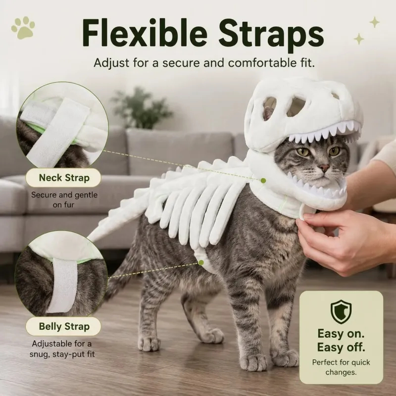 Glow-in-the-Dark Dinosaur Skeleton Pet Costume