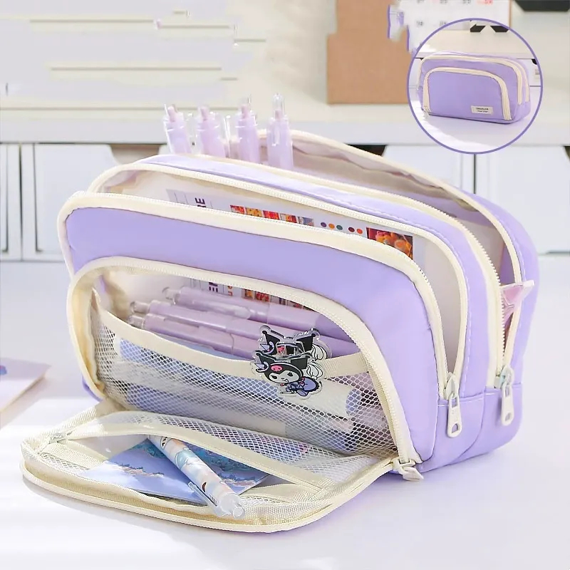 Large Capacity Pencil Case Aesthetic High Capacity Pencil Pouch with Multi-Slots, Dirt-Resistant Stationery Organizer for School Teen Middle High School College Student