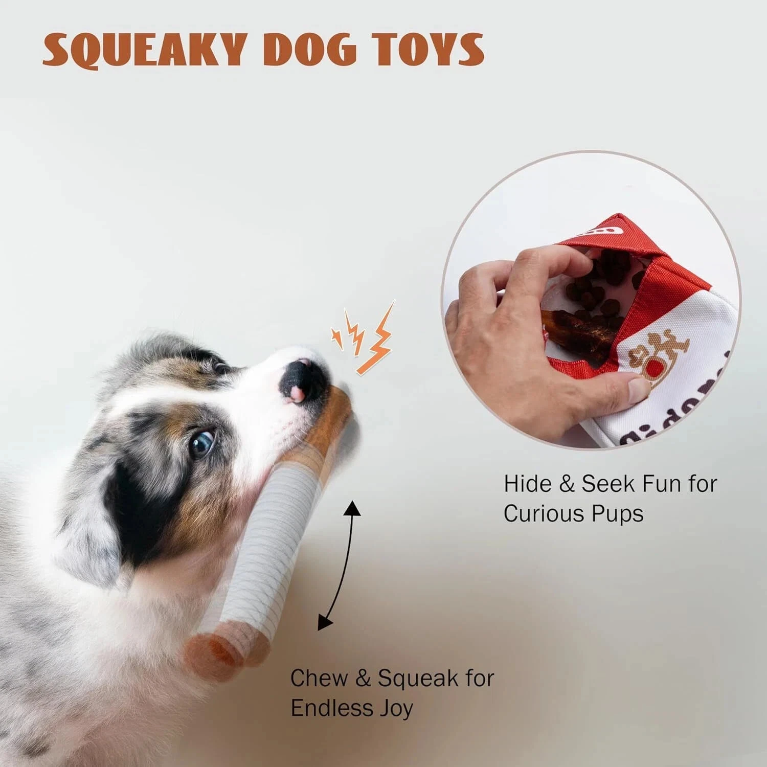Cute Fake Cigarette Plush Dog Toy, Interactive Squeaking Chewing Toy for Pets