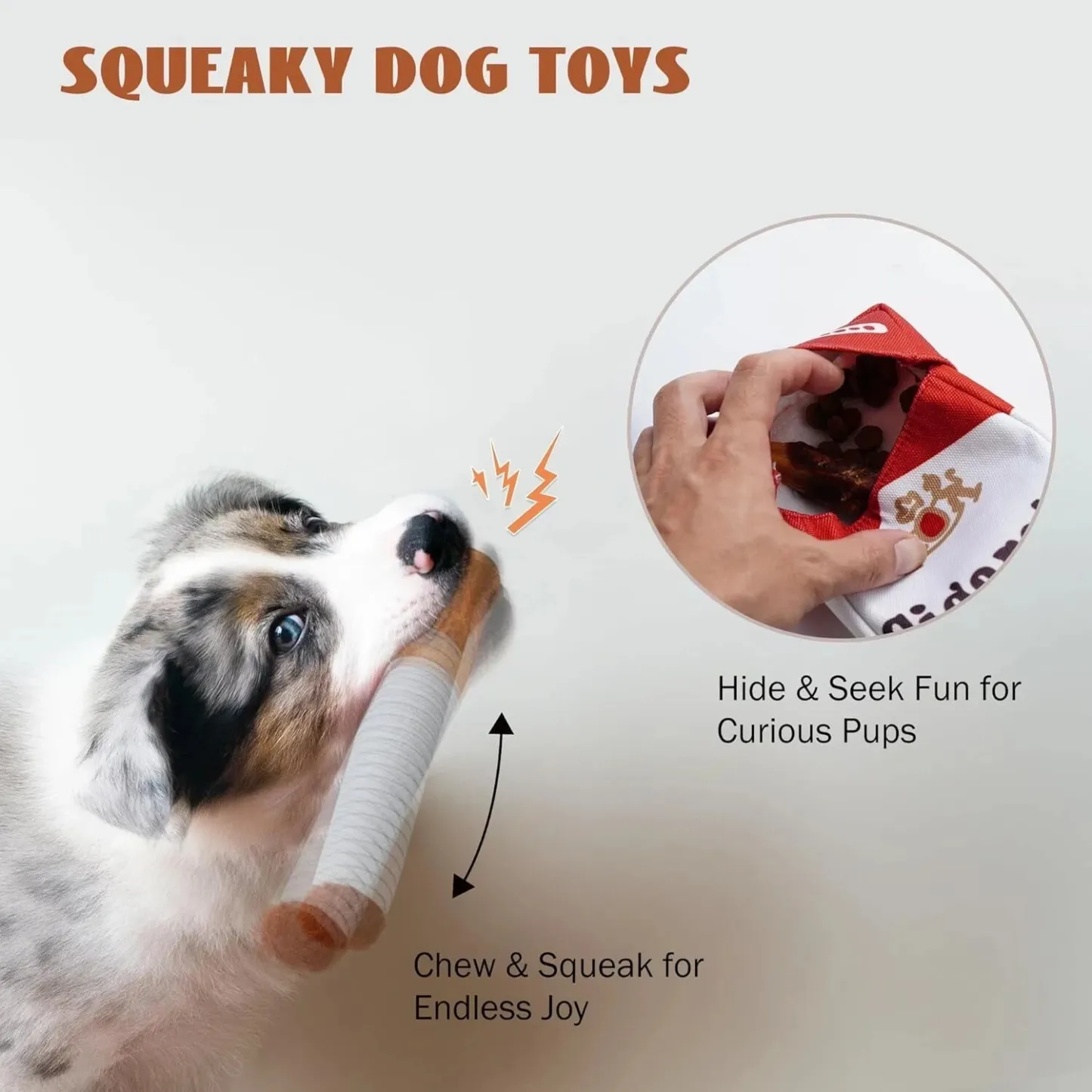 Cute Fake Cigarette Plush Dog Toy, Interactive Squeaking Chewing Toy for Pets