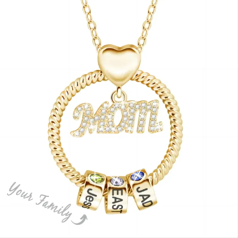 Custom Engraved Necklace Birthstone Necklace Mother's Love Necklace Best Gift For The Greatest Mother