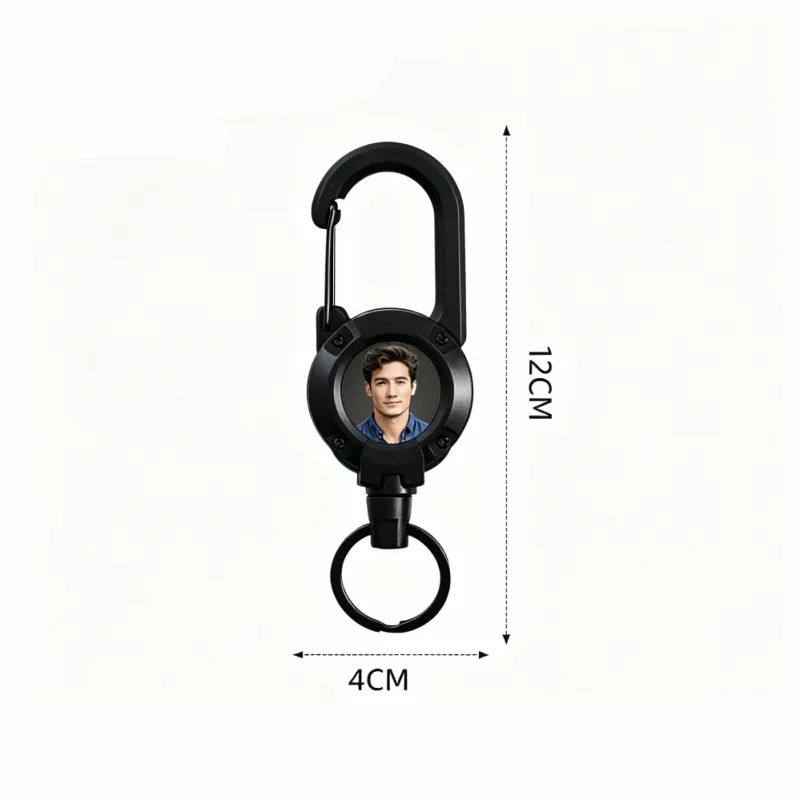 3 In 1 new multifunctional Retractable Pull Reel Carabiner Keychain, Strong Steel Wire Rope Buckle,Outdoor Sport Keychain Tool keychain accessories