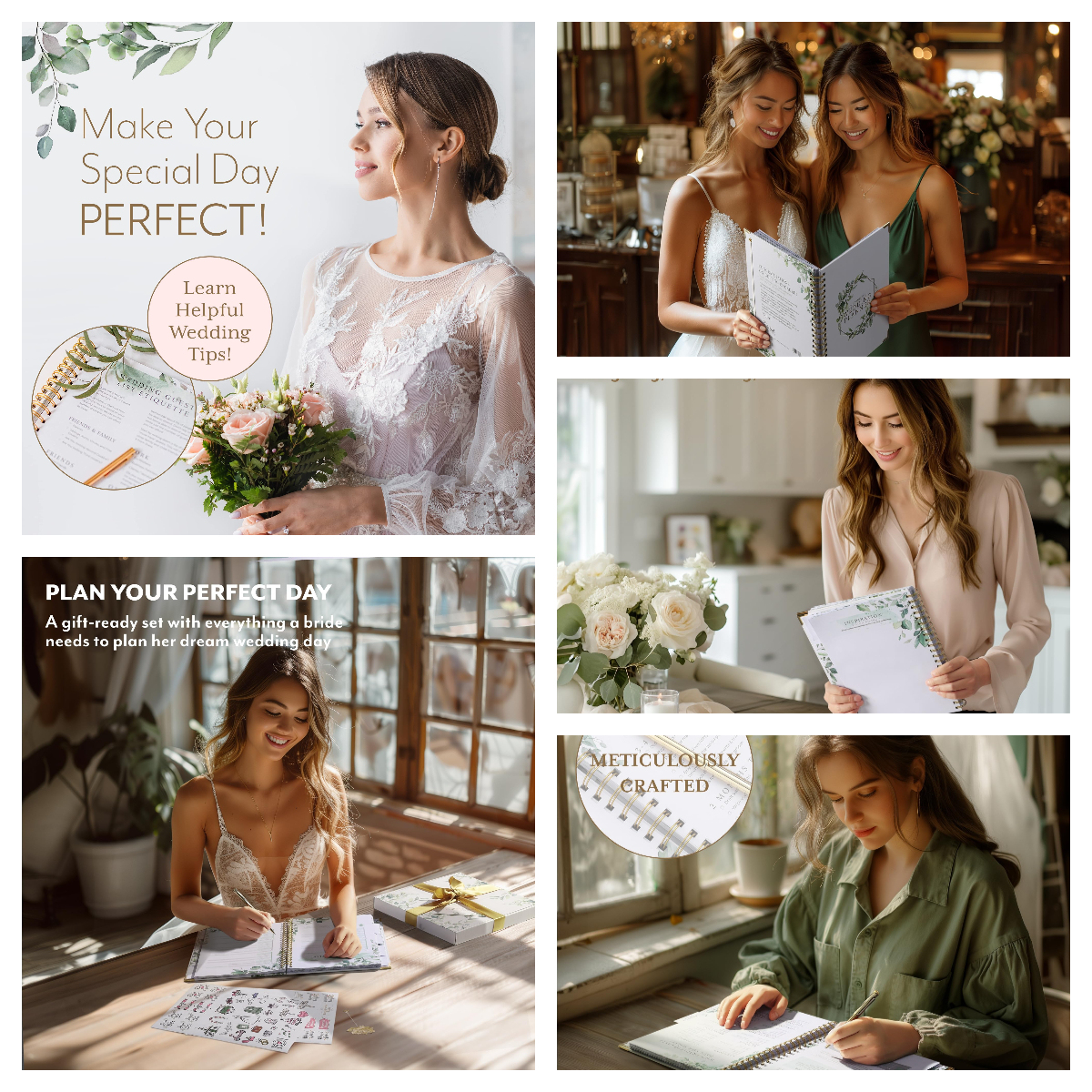 Wedding Planner Book and Organizer - Wedding Planner Book - Bridal Planning Binder with Countdown Calendar - Bride Gifts