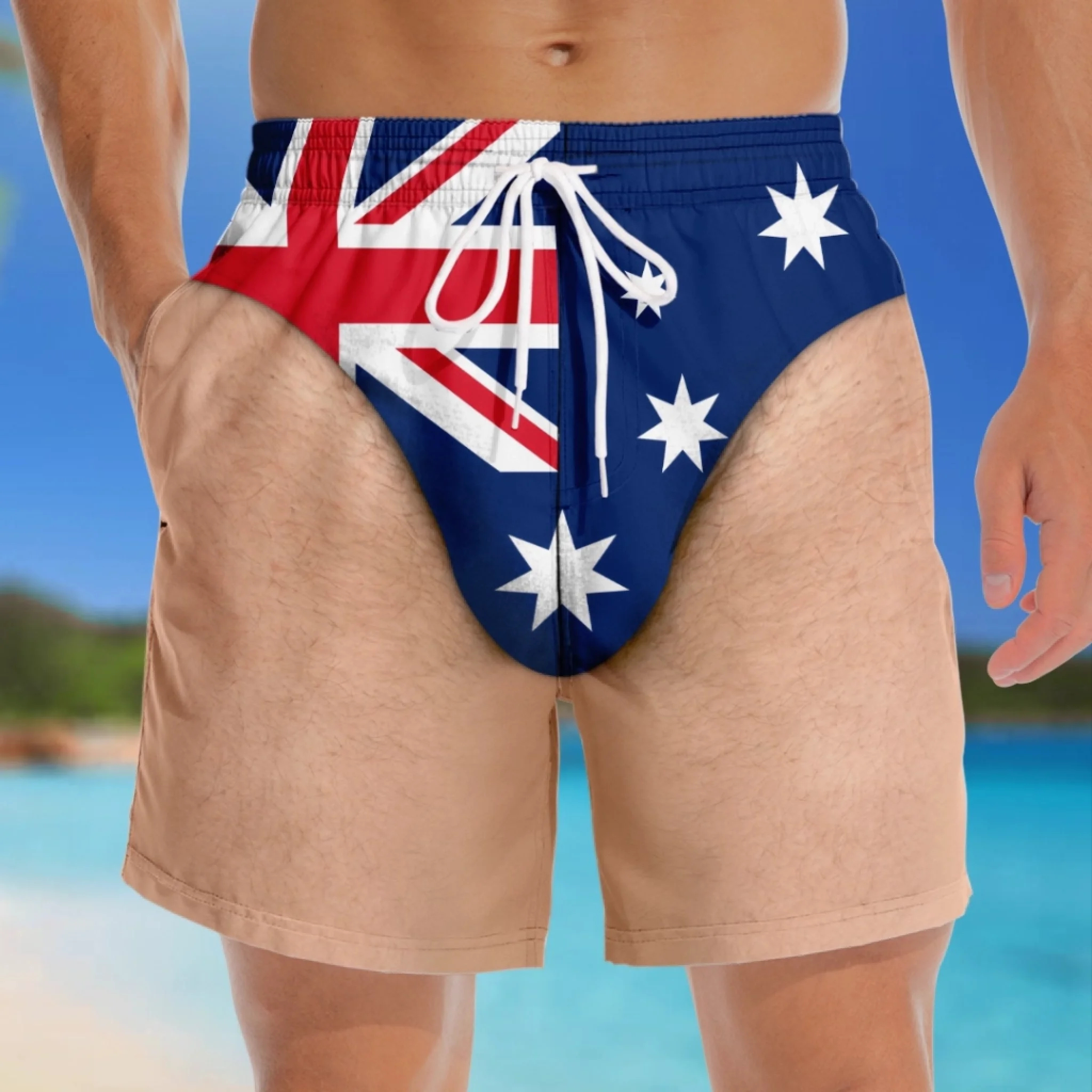Custom Funny Men Swim Trunks - Personalized Summer Vacation And Travel Gifts For Men - Born For Summer