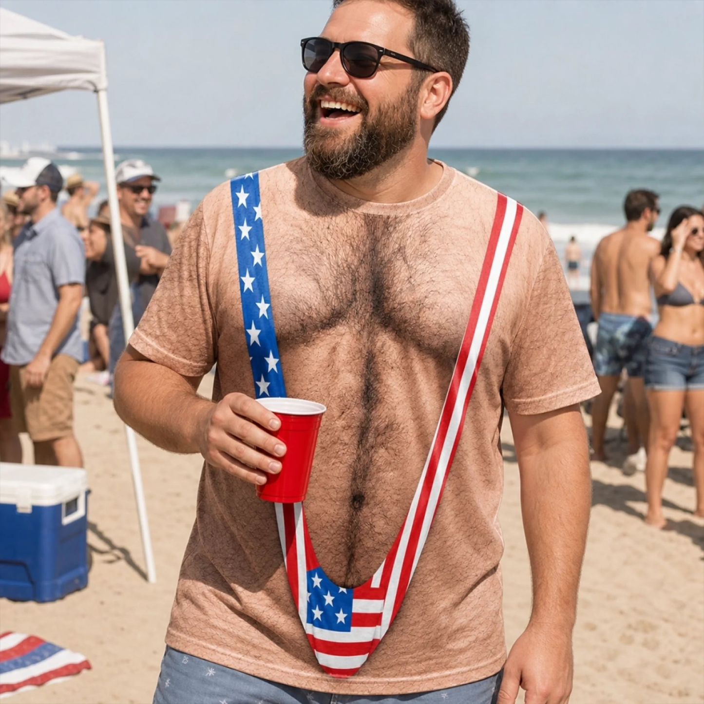 Custom Funny Patriotic T-shirt - Personalized Birthday Gifts For Men - Red White And Ready To Party