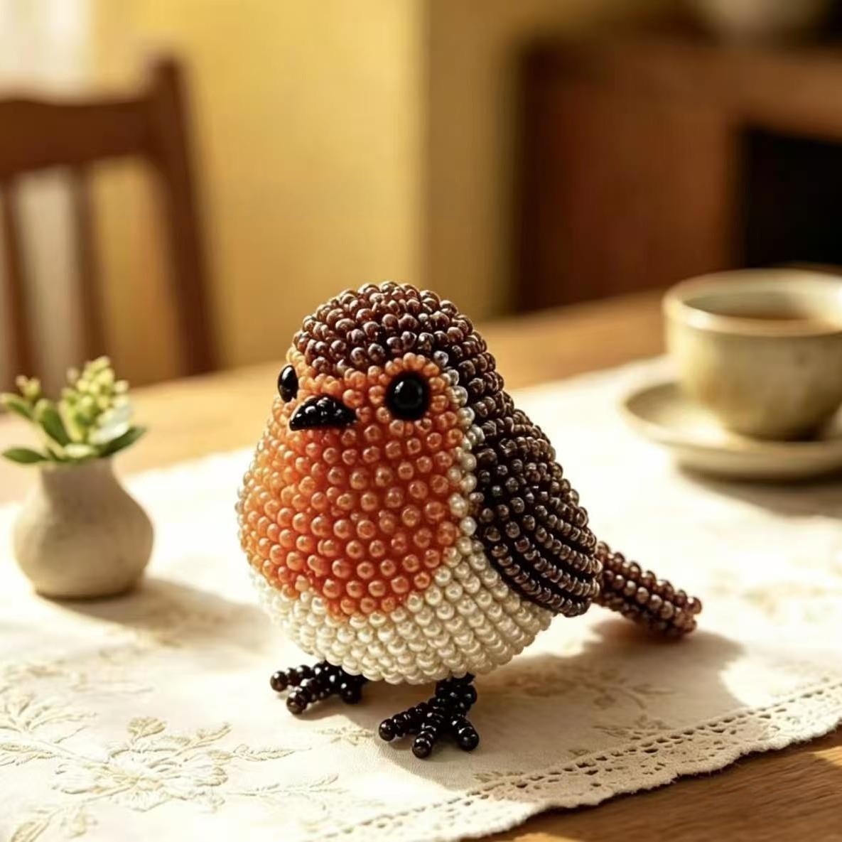 3D Beaded Animal Figurine DIY Kit Handmade Forest & Sea Creature Craft Set for Home Decor Beaded Animal Collectible DIY Bead Animal Kit