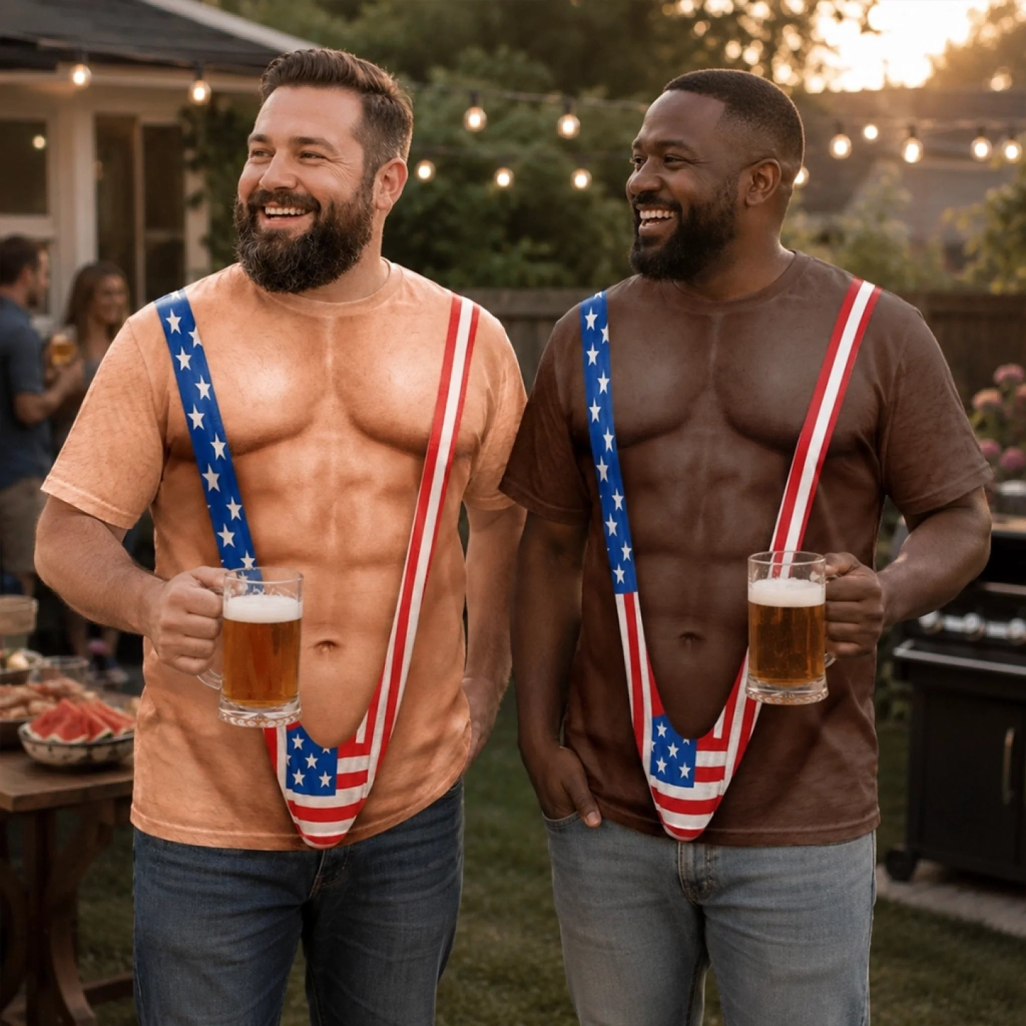 Custom Funny Patriotic T-shirt - Personalized Birthday Gifts For Men - Red White And Ready To Party