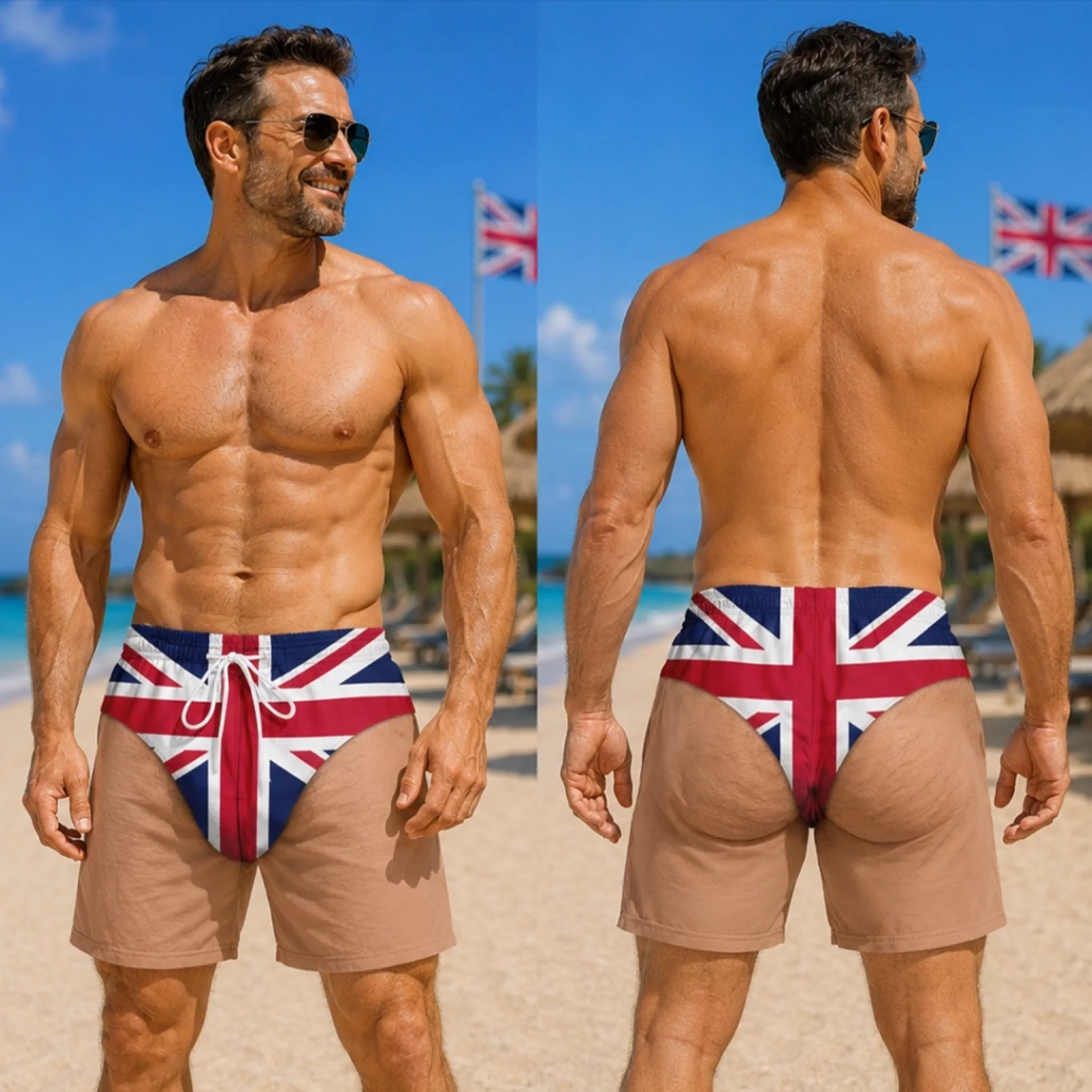 Custom Funny Men Swim Trunks - Personalized Summer Vacation And Travel Gifts For Men - Beach Day Ready