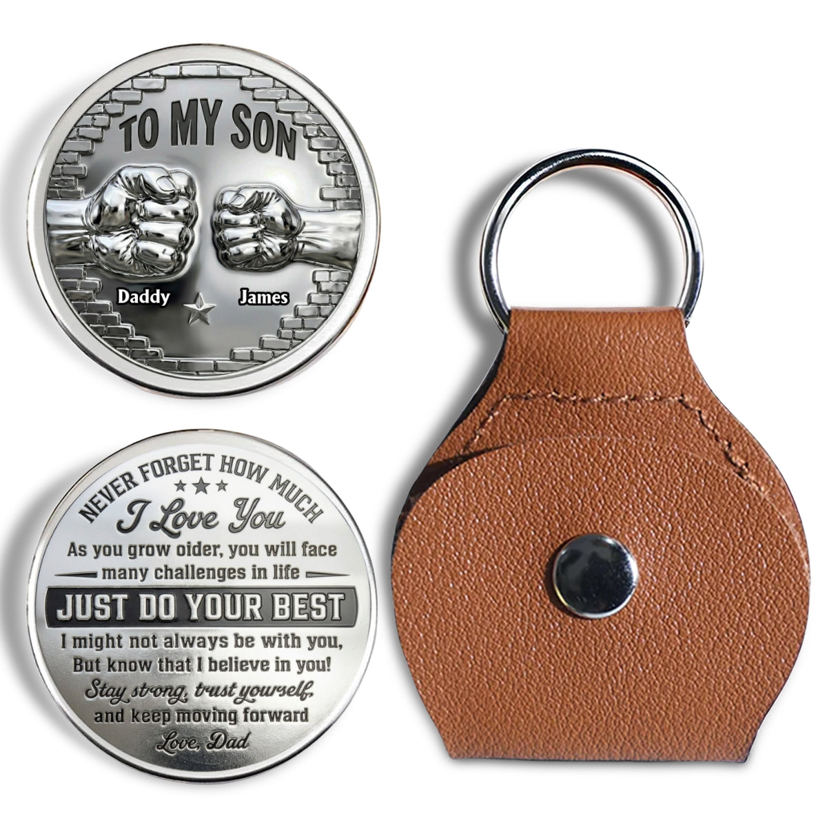 To My Son I Believe In You - Personalized Custom Pocket Hug Father's Day Gifts