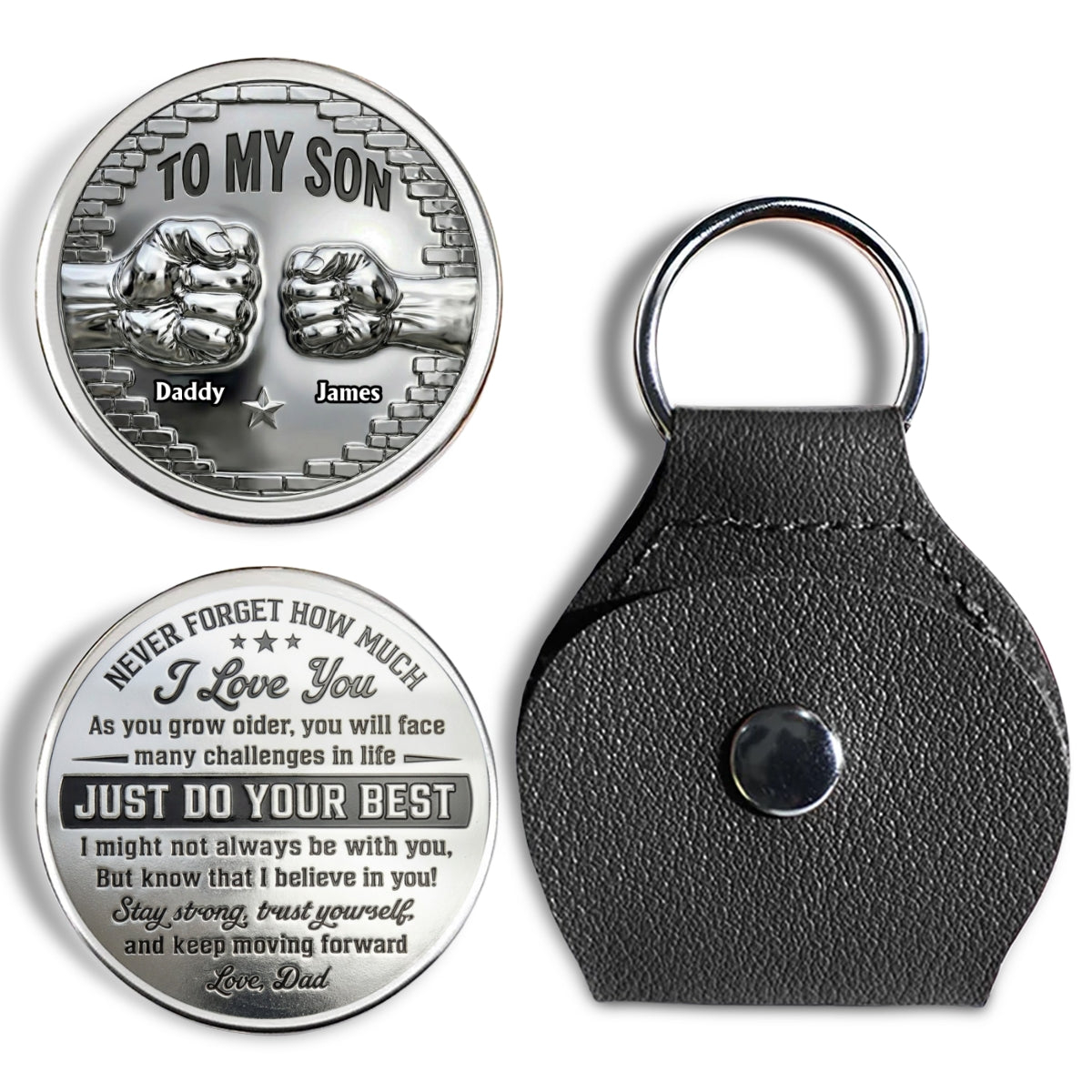 To My Son I Believe In You - Personalized Custom Pocket Hug Father's Day Gifts
