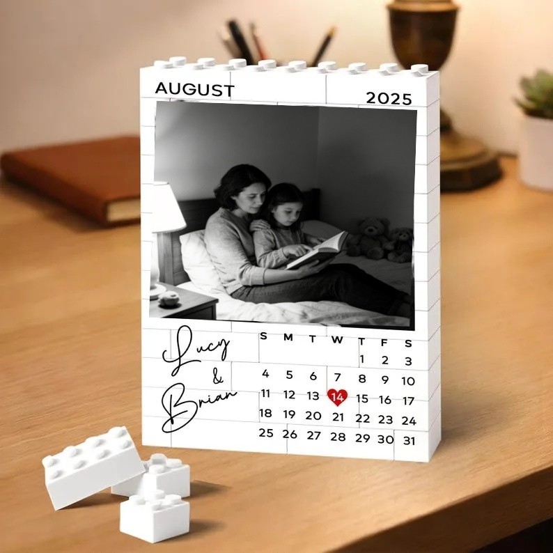 Custom Brick Puzzle Frame For Mom Personalized Photo Brick Puzzle Build Warmth A Sweet Puzzle Mother's Day Gift for Grandma