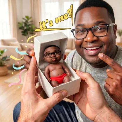 Father's Day Gifts Custom Squishy Stress Relief Doll – Personalized Face Squeeze Toy, Soft TPR Sand Filled