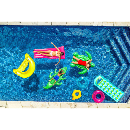 Inflatable Pool Float: Pool Lounge with Built-in Cup Holders – Heavy-Duty Handles – 220lb Weight Capacity