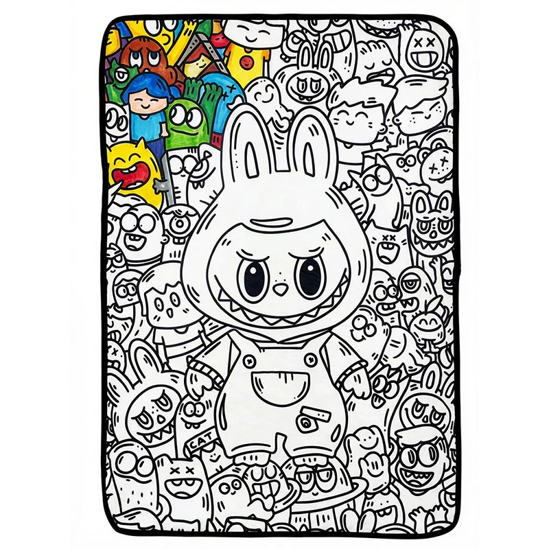 DIY Coloring Blanket – Washable Doodle Blanket for Adults & Kids