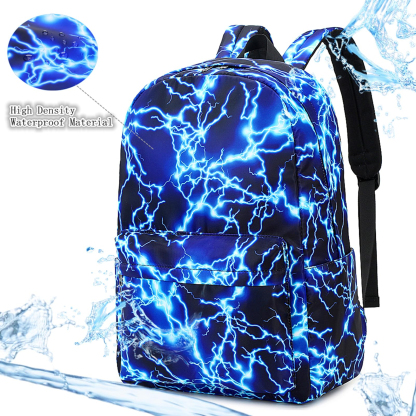 Boy School Backpack Elementary Middle Lightning Bookbag Laptop Teenager Waterproof Lightweight 17 Inches