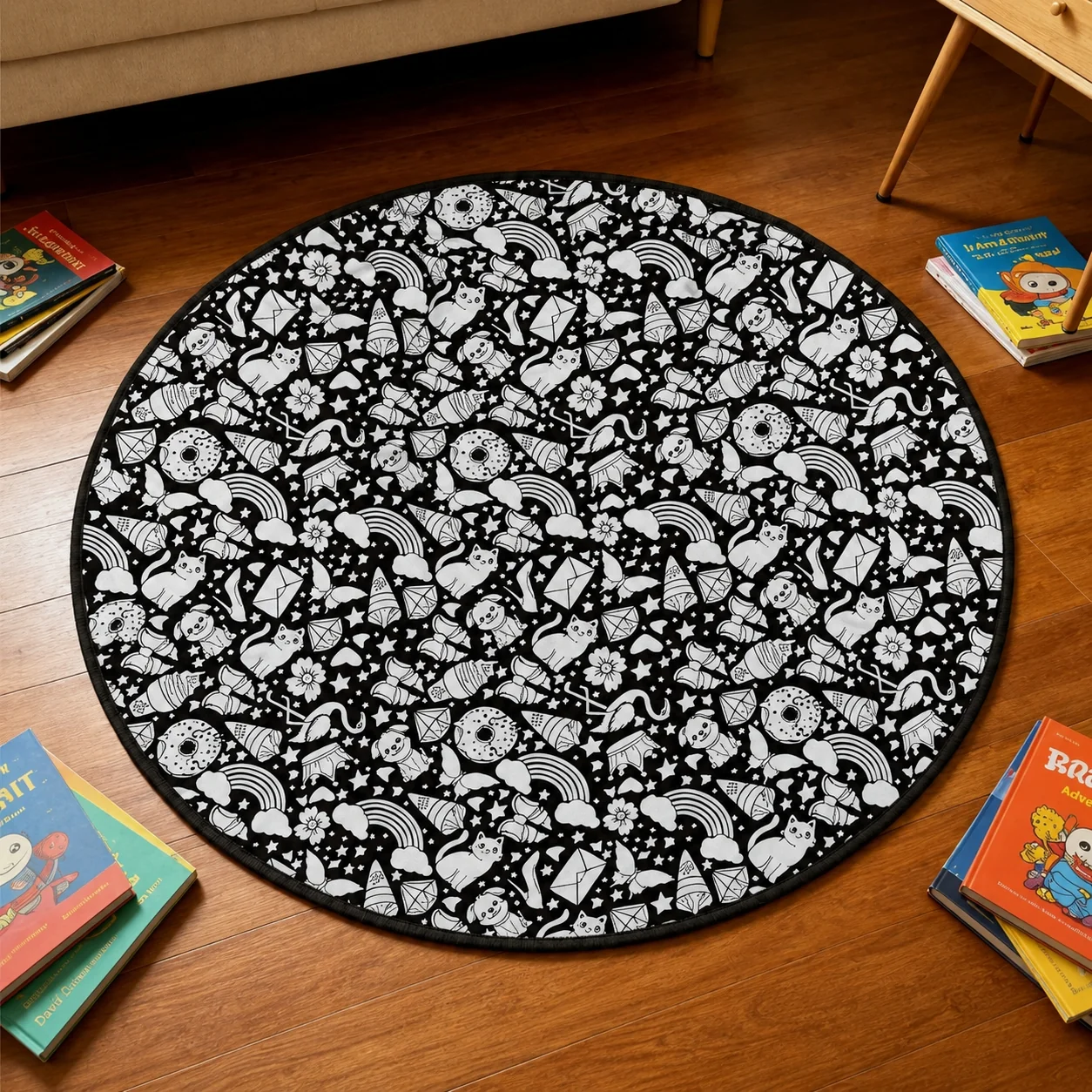 Personalized DIY Round Doormat – Create Your Own Washable Doodle Floor Mat
