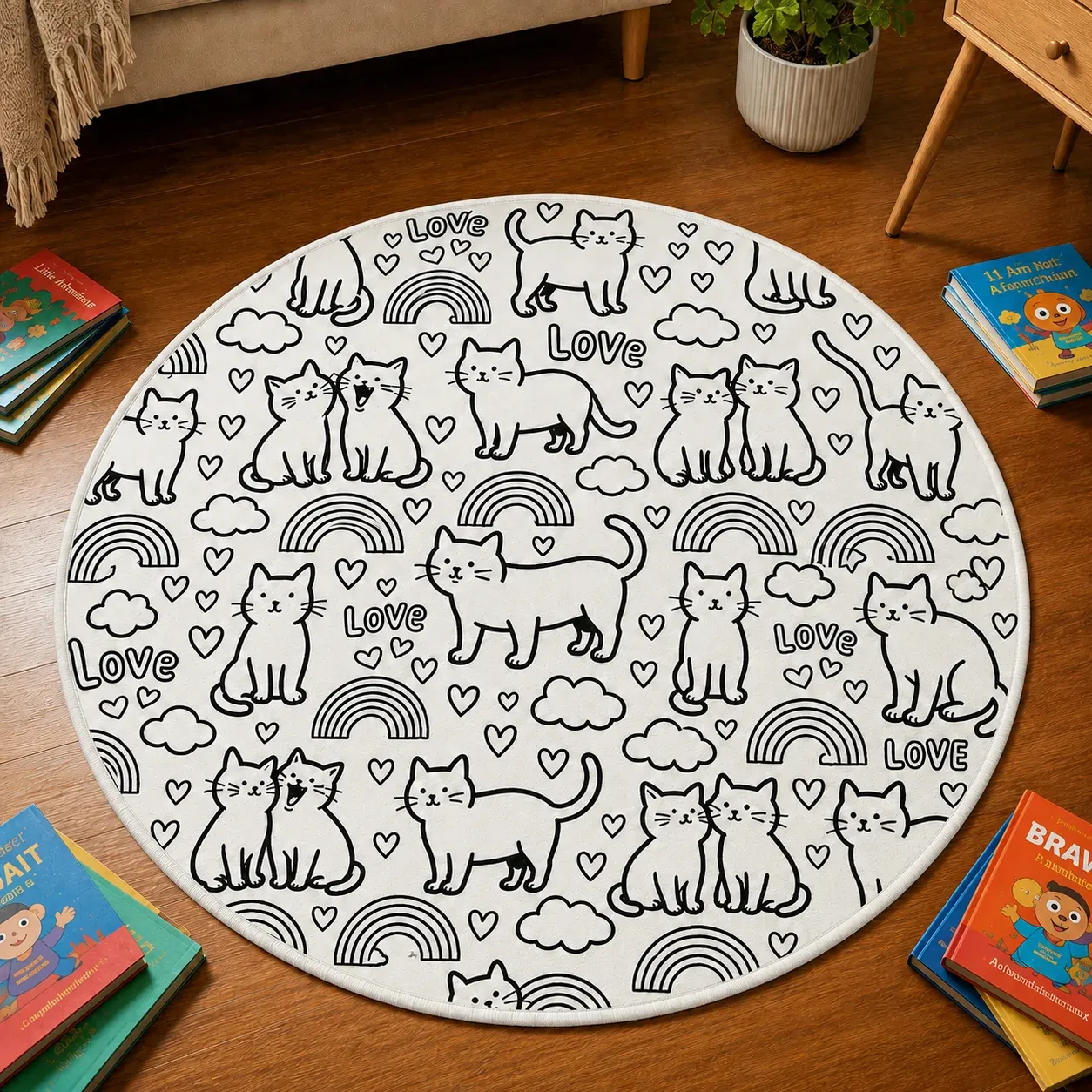 Personalized DIY Round Doormat – Create Your Own Washable Doodle Floor Mat
