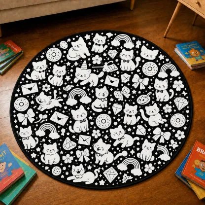 Personalized DIY Round Doormat – Create Your Own Washable Doodle Floor Mat