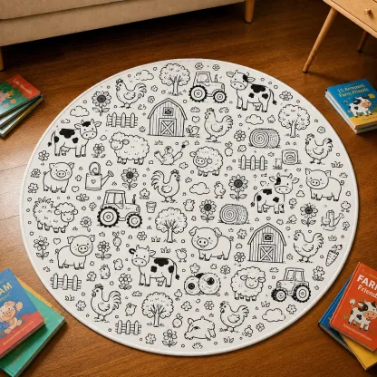 Personalized DIY Round Doormat – Create Your Own Washable Doodle Floor Mat