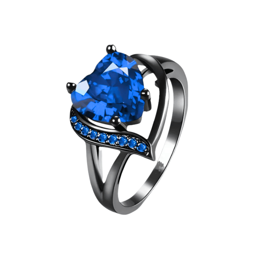 Gothic Black Plated Couple Ring Set Big Heart Red Zircon Women Ring Red Dragon Pattern Tungsten Men Band Lover Matching Jewelry