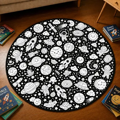 Personalized DIY Round Doormat – Create Your Own Washable Doodle Floor Mat