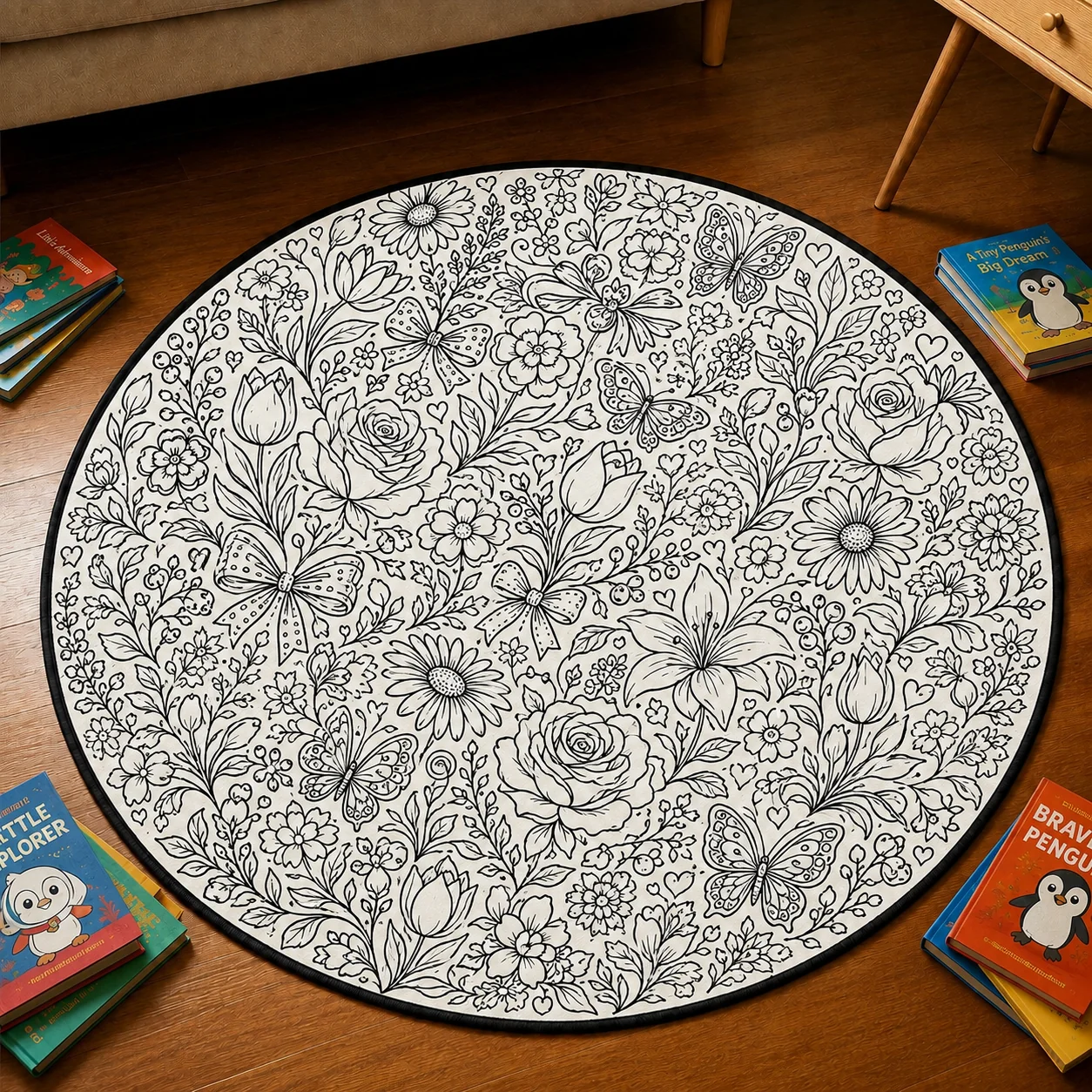 Personalized DIY Round Doormat – Create Your Own Washable Doodle Floor Mat
