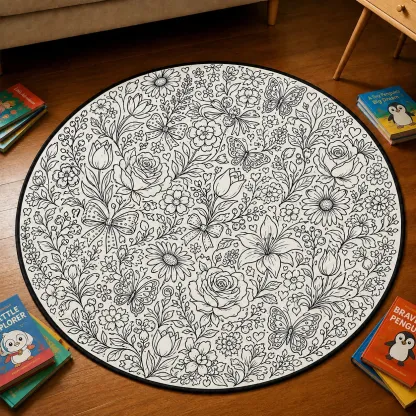 Personalized DIY Round Doormat – Create Your Own Washable Doodle Floor Mat